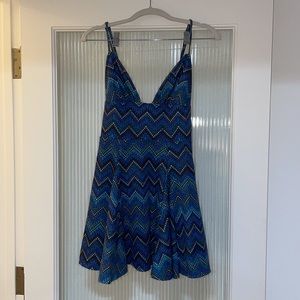 For Love and Lemons land of eternal spring mini chevron fit and flare dress